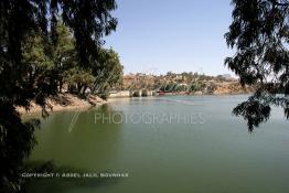 Image du Maroc Professionnelle de  Le Barrage Machraa Hamadi dont la capacité est de 42 Millions de m3, est construit sur l'Oued Moulouya, il permet, depuis 1956, d'approvisionner la région et d'irriguer les terres de cultures, ce barrage fournit en eau potable les ville de Nador, Oujda, il permet également l'approvisionnement des centre de Taourirte et El Aïoun Sidi Mellouk. Samedi 1er octobre 2005. (Photo / Abdeljalil Bounhar) 